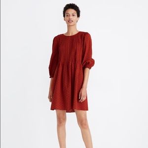 Madewell Petite Embroidered Pintuck Mini Dress